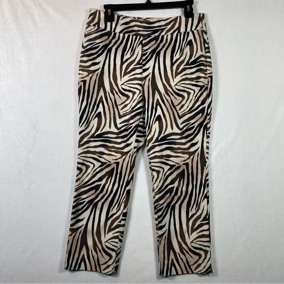 Chico's So Slimming Zebra Print Crop Pants Size 0.5 - Picture 1 of 12